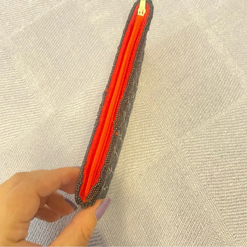 Hand Made Thailand Red Beaded Clutch